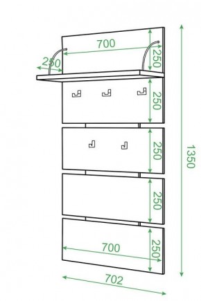 Вешалка настенная Домино нельсон СТ-50 в Камышлове - kamyshlov.mebel24.online | фото 2