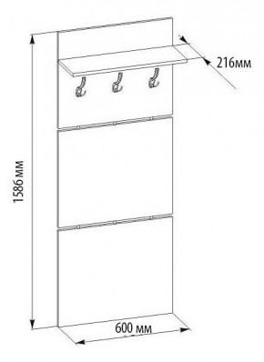 Вешалка настенная ВШ-5.1 в Камышлове - kamyshlov.mebel24.online | фото