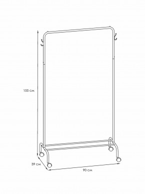 ВНП 299 Ч Вешалка гардеробная "Радуга 2" Черный в Камышлове - kamyshlov.mebel24.online | фото 2